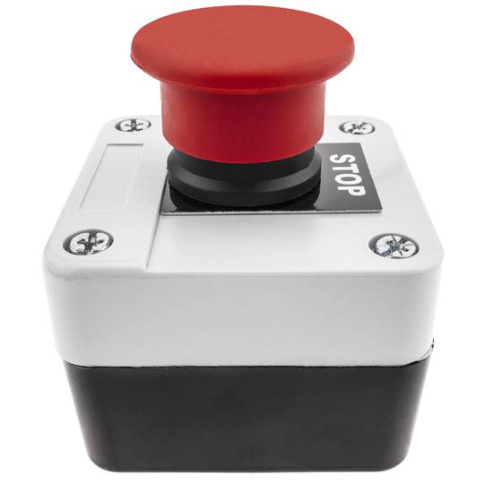 Boîte de commande avec bouton poussoir et arrêt d'urgence sans blocage NC STOP