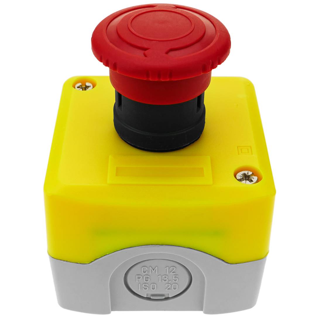 Control box with emergency stop push button with lock NC - Cablematic