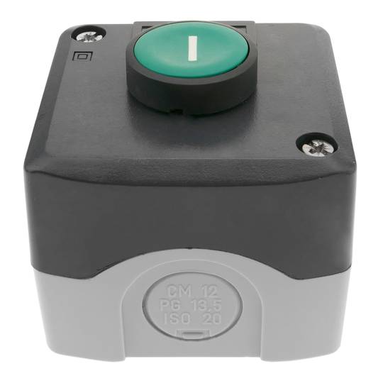 Boîte de commande avec 1 bouton poussoir momentanés vert 1NO XAL-D102