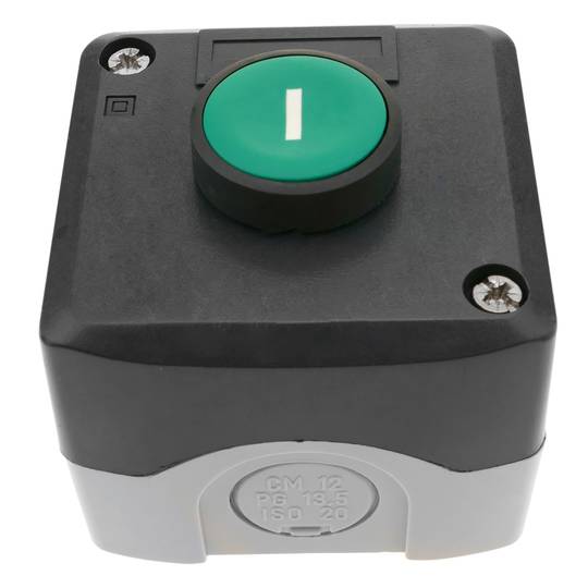 Boîte de commande avec 1 bouton poussoir momentanés vert 1NO XAL-D102