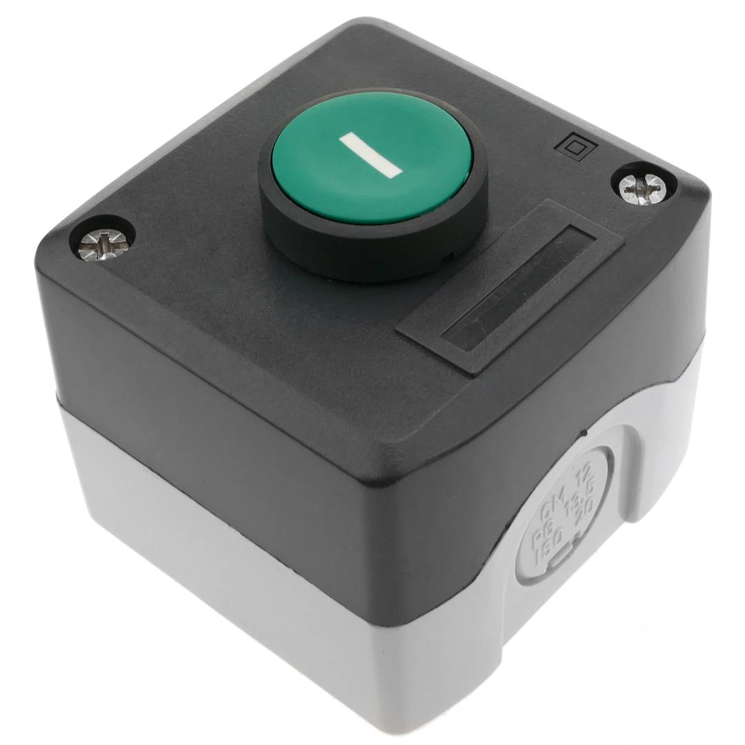 Boîte de commande avec 1 bouton poussoir momentanés vert 1NO XAL-D102