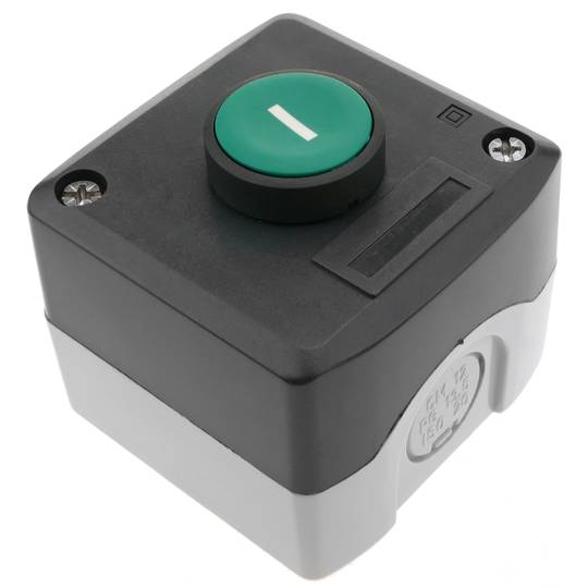 Boîte de commande avec 1 bouton poussoir momentanés vert 1NO XAL-D102