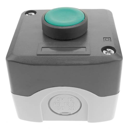 Boîte de commande avec 1 bouton poussoir momentanés vert 1NO XAL-D101