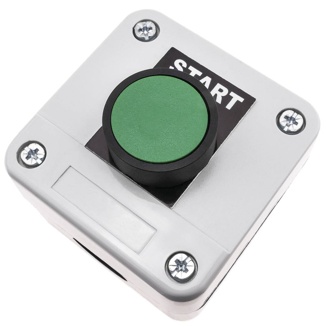Boîte de commande avec 1 bouton poussoir momentanés vert 1NO étiquette START