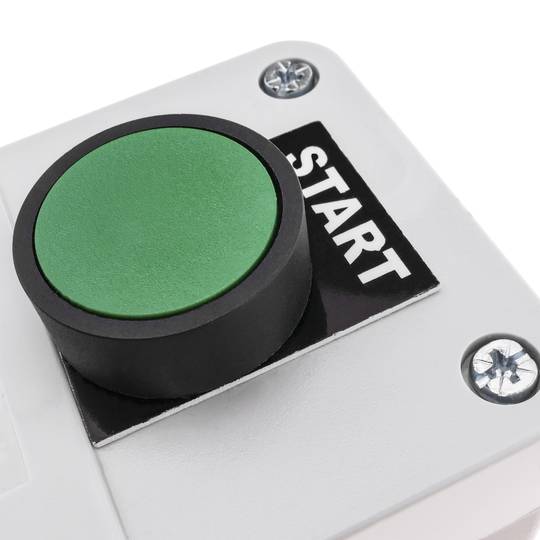 Boîte de commande avec 1 bouton poussoir momentanés vert 1NO étiquette START