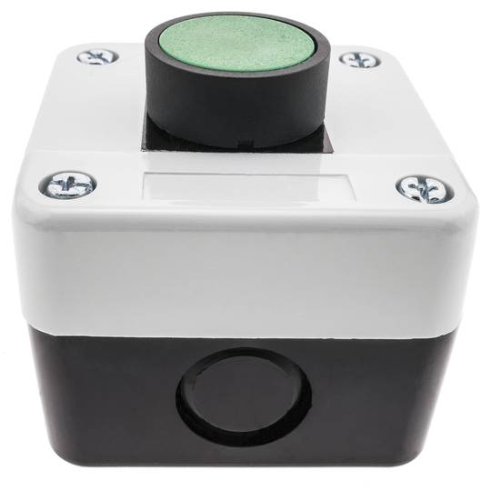 Boîte de commande avec 1 bouton poussoir momentanés vert 1NO étiquette START