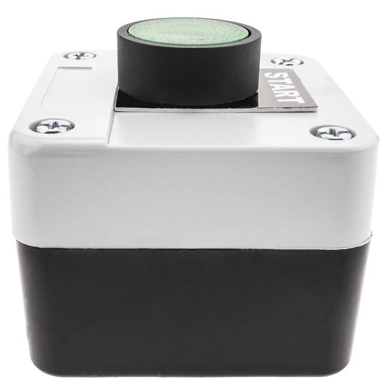 Boîte de commande avec 1 bouton poussoir momentanés vert 1NO étiquette START