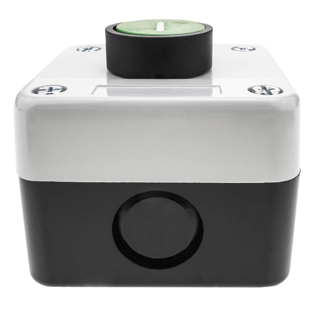 Boîte de commande avec 1 bouton poussoir momentanés vert 1NO symbole START