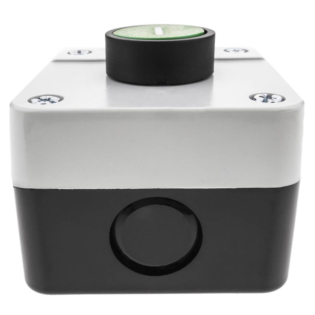 Boîte de commande avec 1 bouton poussoir momentanés vert 1NO symbole START