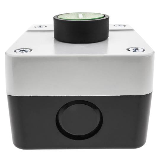 Boîte de commande avec 1 bouton poussoir momentanés vert 1NO symbole START