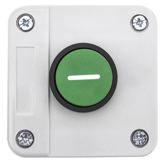 Boîte de commande avec 1 bouton poussoir momentanés vert 1NO symbole START