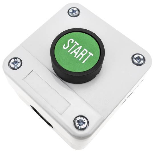 Caja de control con 1 pulsador momentáneo verde 1NO pulsador START