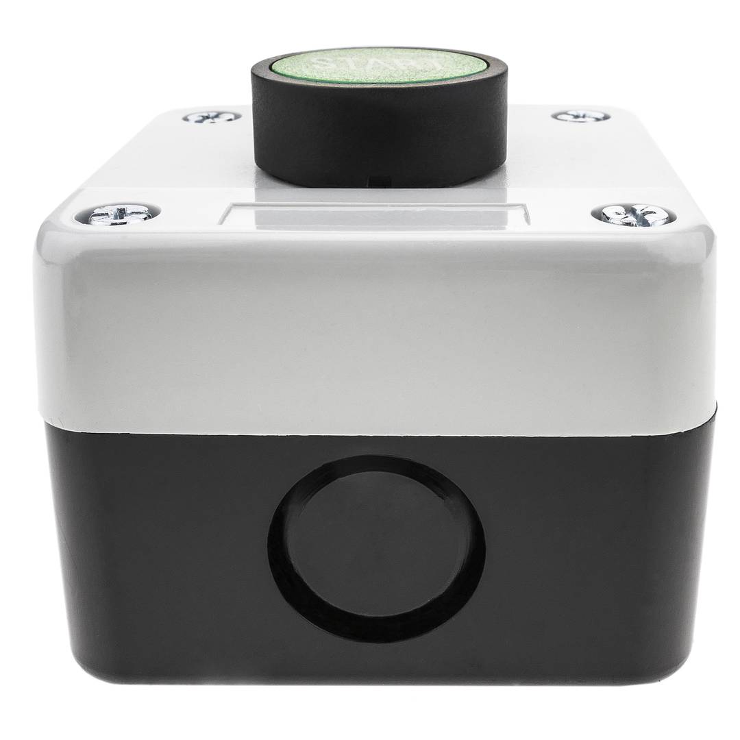 Caja de control con 1 pulsador momentáneo verde 1NO pulsador START