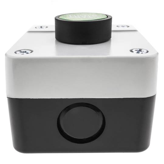 Caja de control con 1 pulsador momentáneo verde 1NO pulsador START