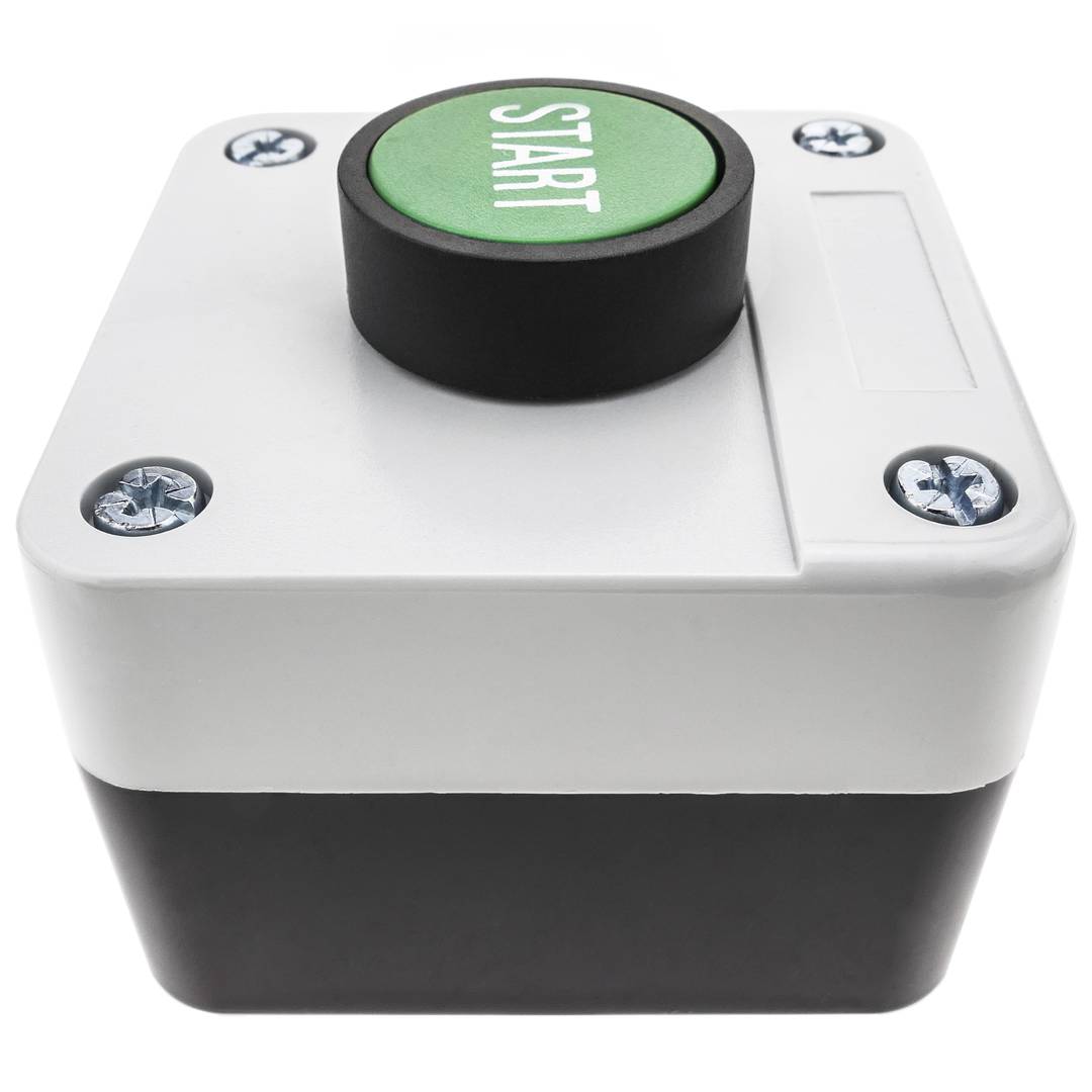 Caja de control con 1 pulsador momentáneo verde 1NO pulsador START