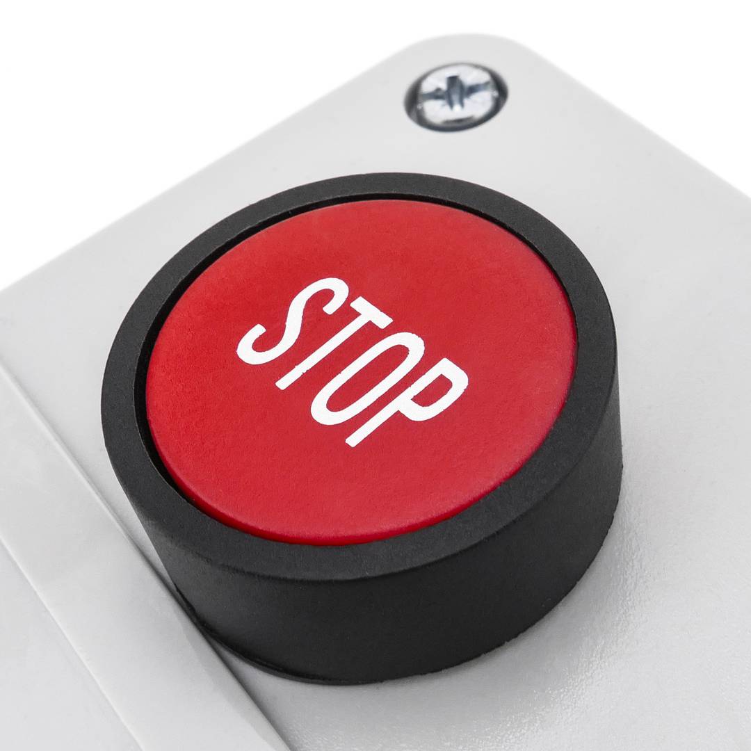 Scatola di controllo con 1 pulsanti momentaneo rosso 1NO STOP