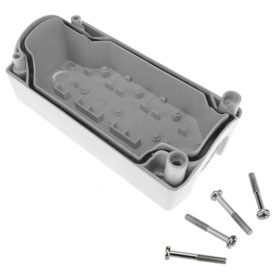 Caja de control con dos pulsadores momentáneos 22mm 1NO 1NC 400V 10A y parada de emergencia