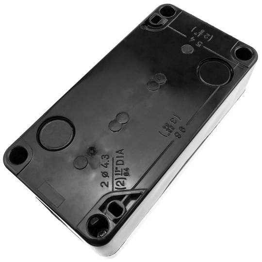 Caja de control con 3 pulsadores momentáneos verde 1NO rojo 1NC con símbolos