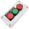 Caixa de controle com 2 botões momentâneos verde 1NO vermelho 1NC com luz LED
