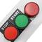 Caixa de controle com 2 botões momentâneos verde 1NO vermelho 1NC com luz LED