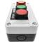 Caixa de controle com 2 botões momentâneos verde 1NO vermelho 1NC com luz LED