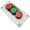 Caixa de controle com 2 botões momentâneos verde 1NO vermelho 1NC com luz LED