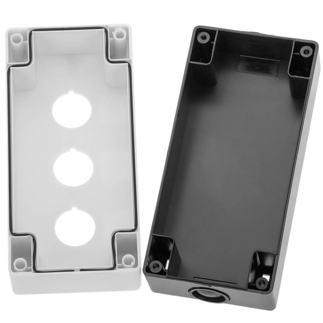 Caixa de controle dispositivos elétricos para 3 botão de pressão ou cinza 22 mm h=80mm