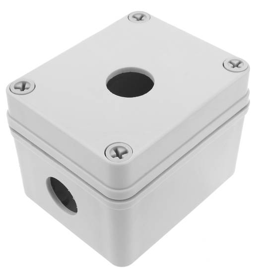 Caja de control de dispositivos eléctricos para 1 pulsador o interruptor de 22 mm gris 65mm