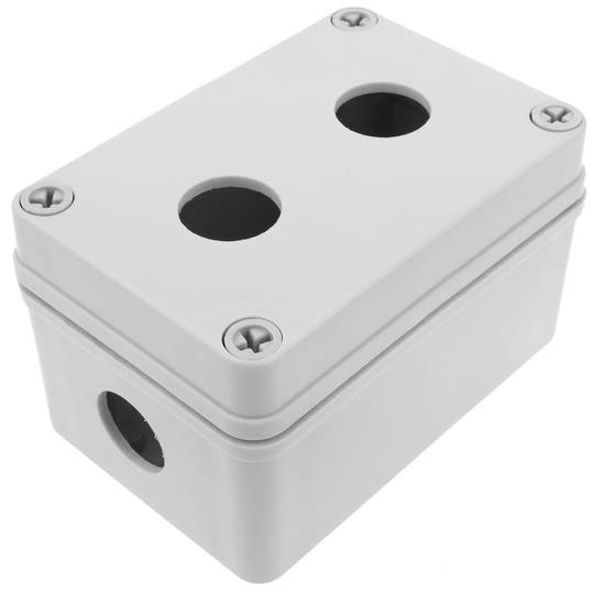 Schaltkasten elektrische Geräte für 2 Taster oder Schalter 22mm grau Kunststoff 65mm