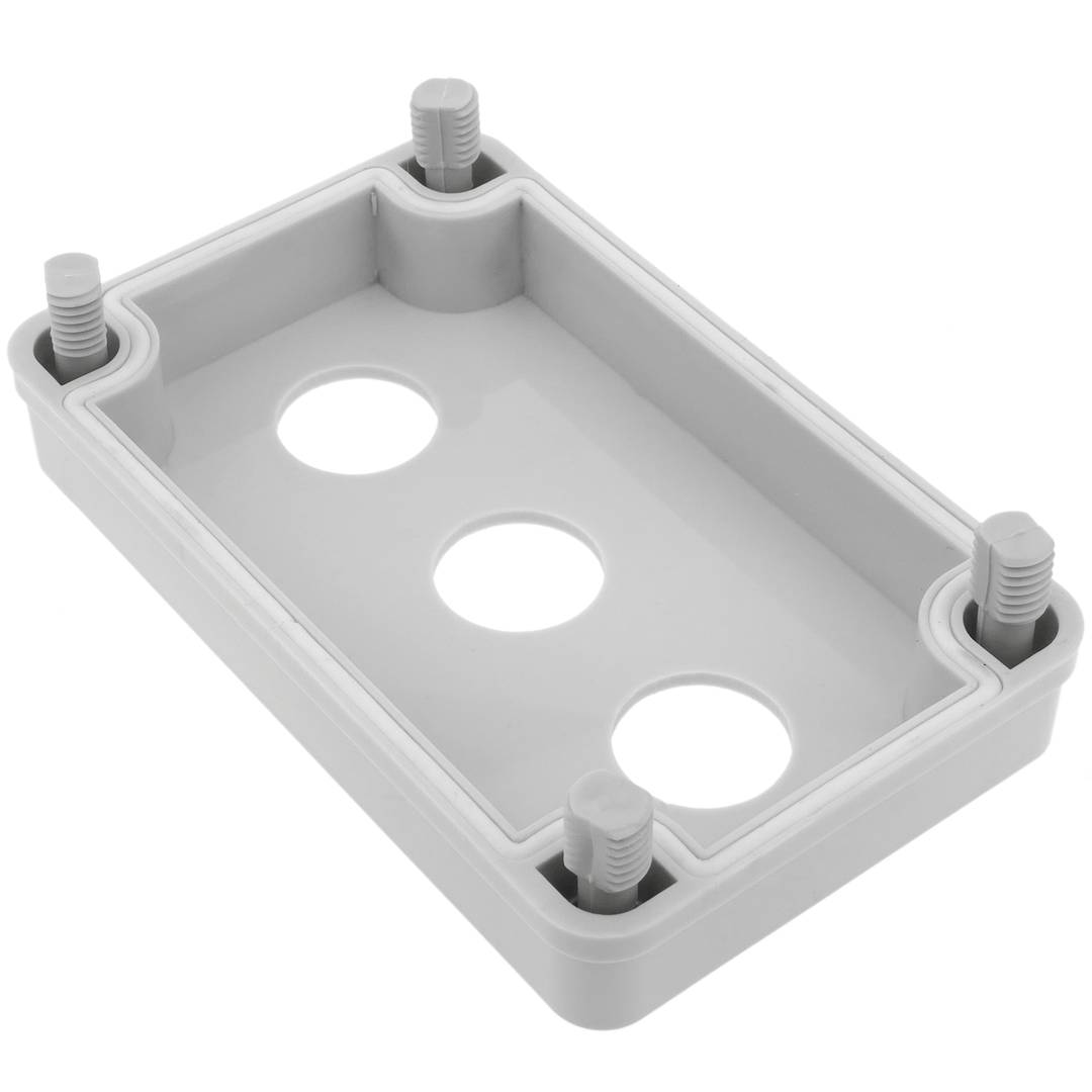 Boîte de contrôle pour appareils électriques 3 bouton poussoir  ou commutateur 22mm gris 65mm