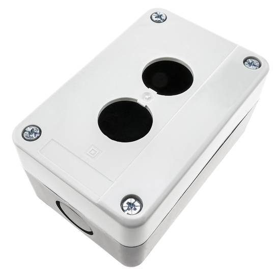 Caja de control de dispositivos eléctricos para 2 pulsador o interruptor de 22 mm gris