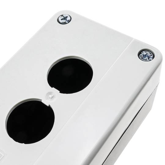 Caja de control de dispositivos eléctricos para 2 pulsador o interruptor de 22 mm gris