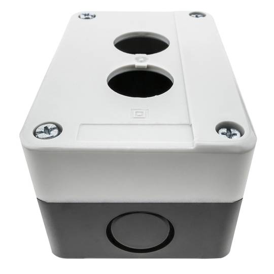 Caja de control de dispositivos eléctricos para 2 pulsador o interruptor de 22 mm gris