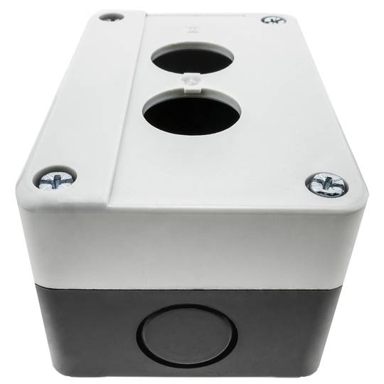 Caja de control de dispositivos eléctricos para 2 pulsador o interruptor de 22 mm gris