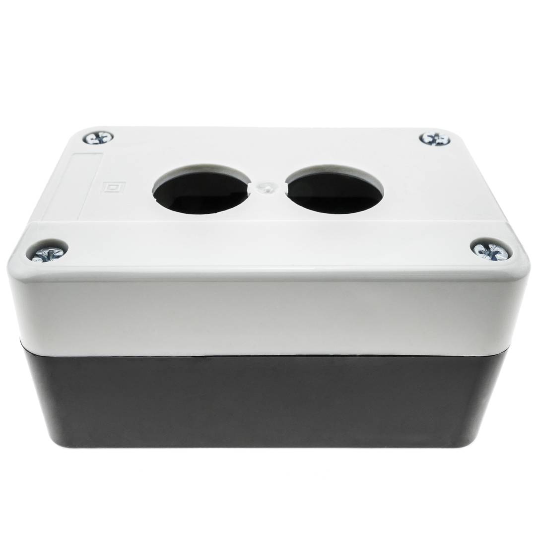 Caja de control de dispositivos eléctricos para 2 pulsador o interruptor de 22 mm gris