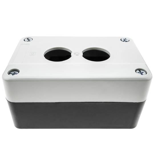 Caja de control de dispositivos eléctricos para 2 pulsador o interruptor de 22 mm gris