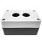 Caja de control de dispositivos eléctricos para 2 pulsador o interruptor de 22 mm gris