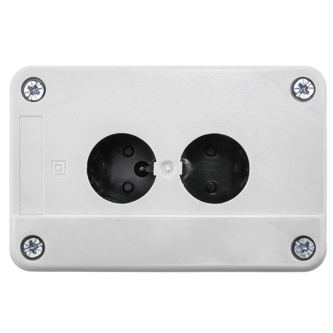 Caja de control de dispositivos eléctricos para 2 pulsador o interruptor de 22 mm gris