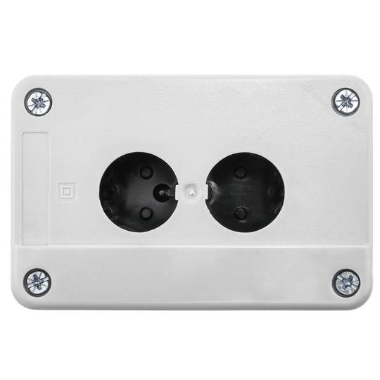 Caja de control de dispositivos eléctricos para 2 pulsador o interruptor de 22 mm gris