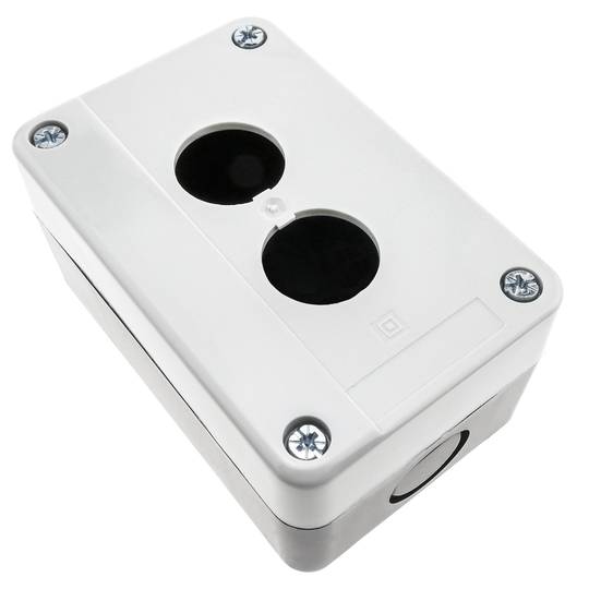 Caja de control de dispositivos eléctricos para 2 pulsador o interruptor de 22 mm gris