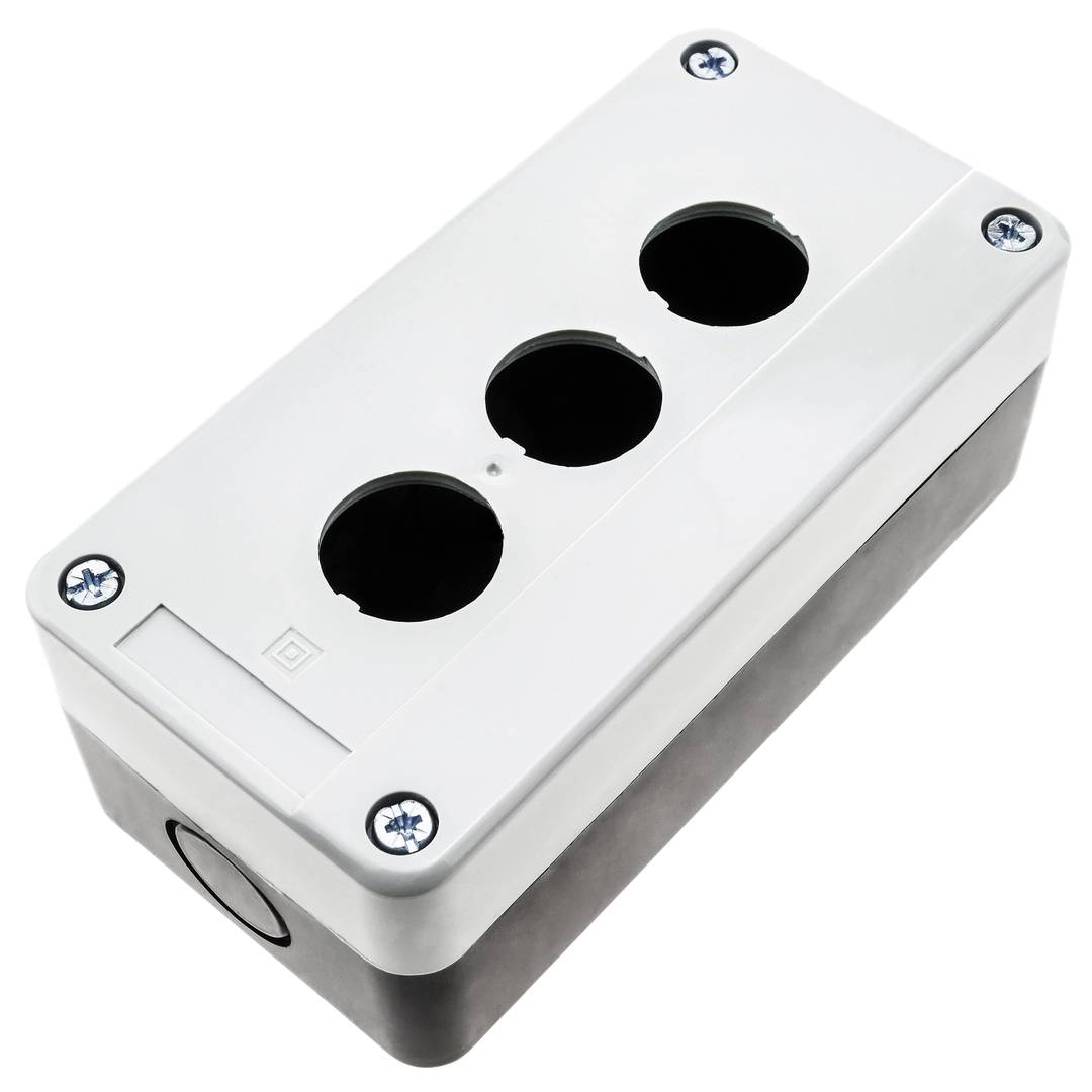 Caja de control de dispositivos eléctricos para 3 pulsador o interruptor de 22 mm gris