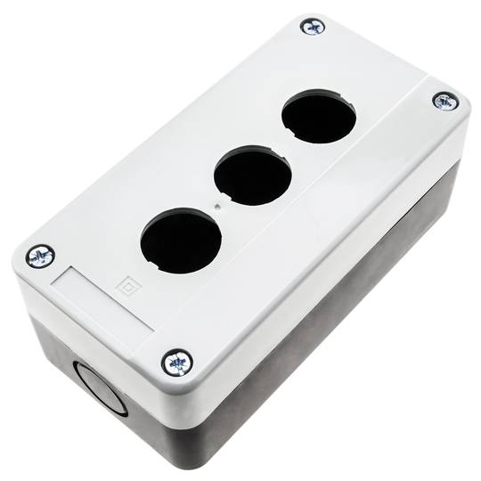 Caja de control de dispositivos eléctricos para 3 pulsador o interruptor de 22 mm gris