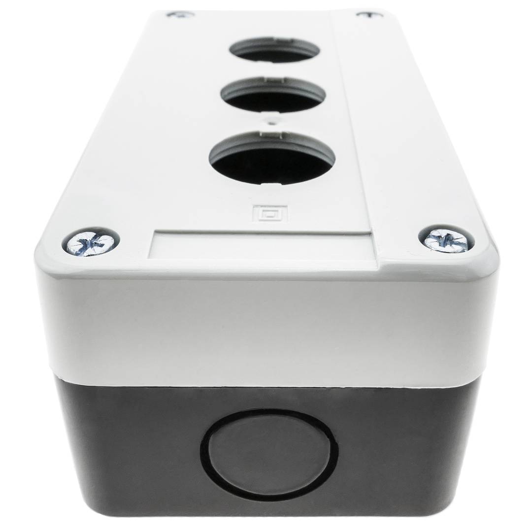 Caja de control de dispositivos eléctricos para 3 pulsador o interruptor de 22 mm gris