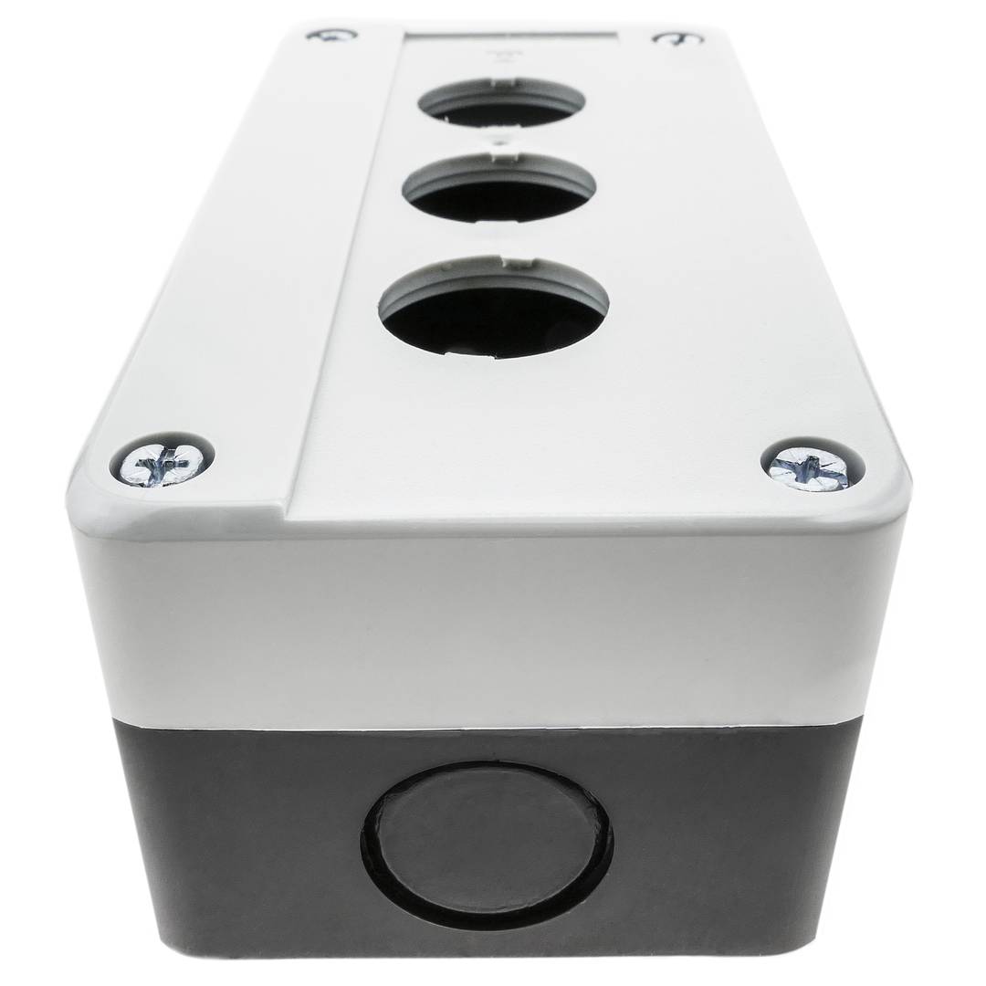 Caja de control de dispositivos eléctricos para 3 pulsador o interruptor de 22 mm gris
