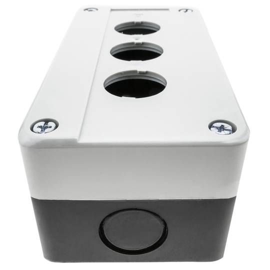 Caja de control de dispositivos eléctricos para 3 pulsador o interruptor de 22 mm gris
