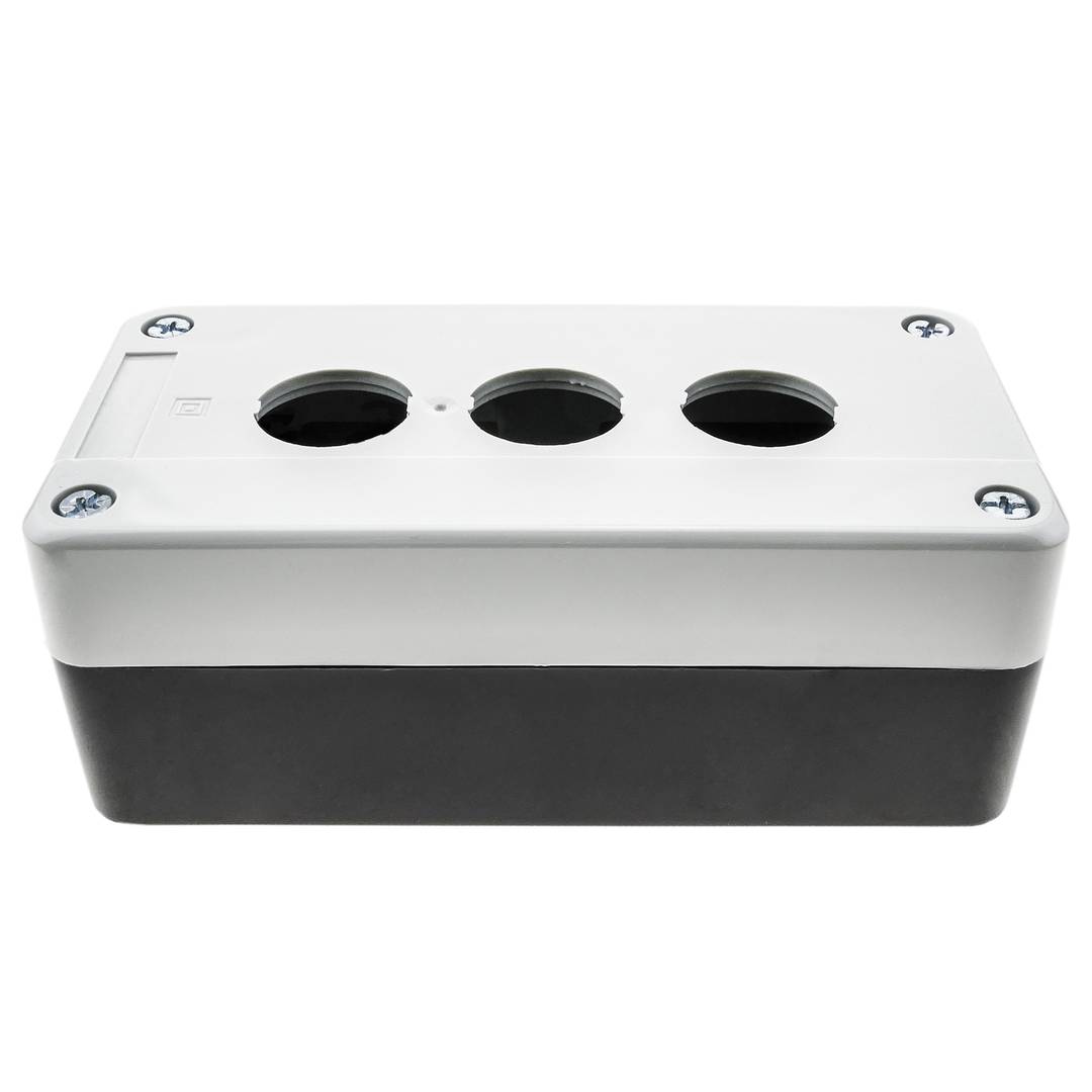 Caja de control de dispositivos eléctricos para 3 pulsador o interruptor de 22 mm gris