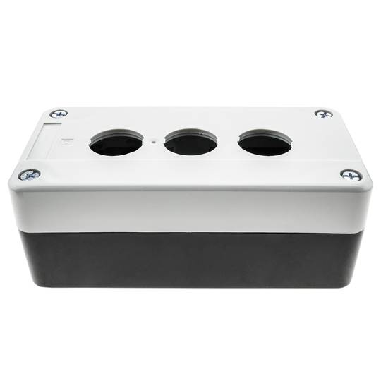 Caja de control de dispositivos eléctricos para 3 pulsador o interruptor de 22 mm gris
