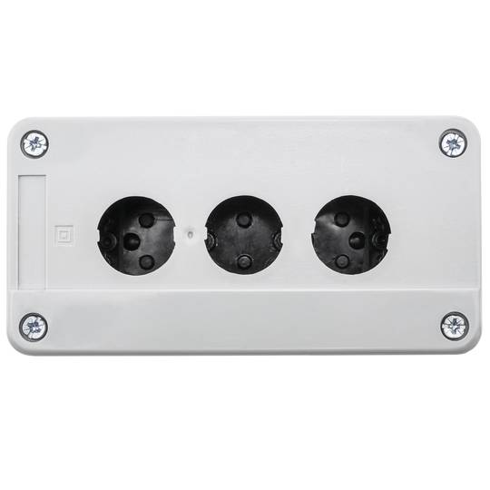 Caja de control de dispositivos eléctricos para 3 pulsador o interruptor de 22 mm gris