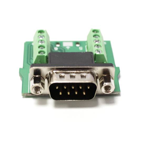 Adaptador serie DB9 macho a bloque de terminales