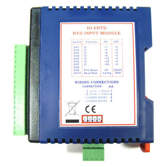 Moduł RS485 z 6 wejściowym czujnikiem temperatury RTD (BrainChild IO-6RTD)